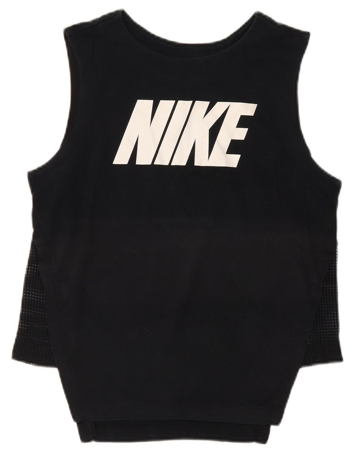 Γυναικείο γραφικό γιλέκο NIKE τοπ UK 10 Small Black Synthetic