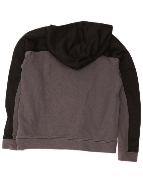 The North Face Boys Graphic Hoodie Jumper 14-15 Years XL Grey Colourblock