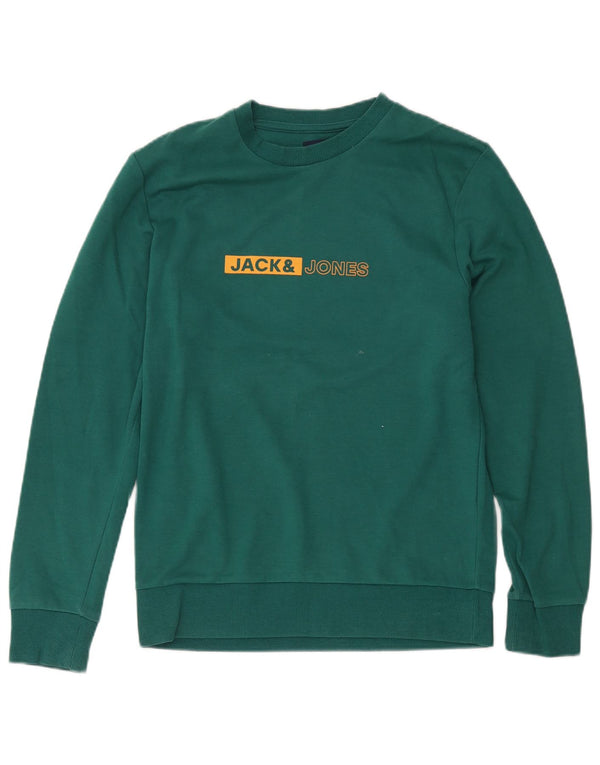 Jack & Jones Ανδρικό γραφικό φούτερ Jumper Μικρό πράσινο βαμβακερό