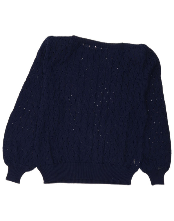 Luciana Γυναικείο πουλόβερ με λαιμόκαυμα IT 50 XL Navy Blue Cotton