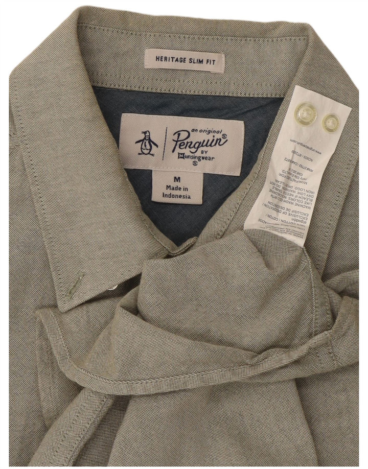 Ανδρικό πουκάμισο Penguin Heritage Slim Fit Μεσαίο χακί βαμβακερό