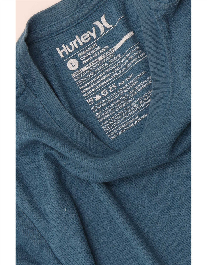 Ανδρικό τοπ Hurley Premium Fit Μακρυμάνικο μεγάλο μπλε βαμβακερό