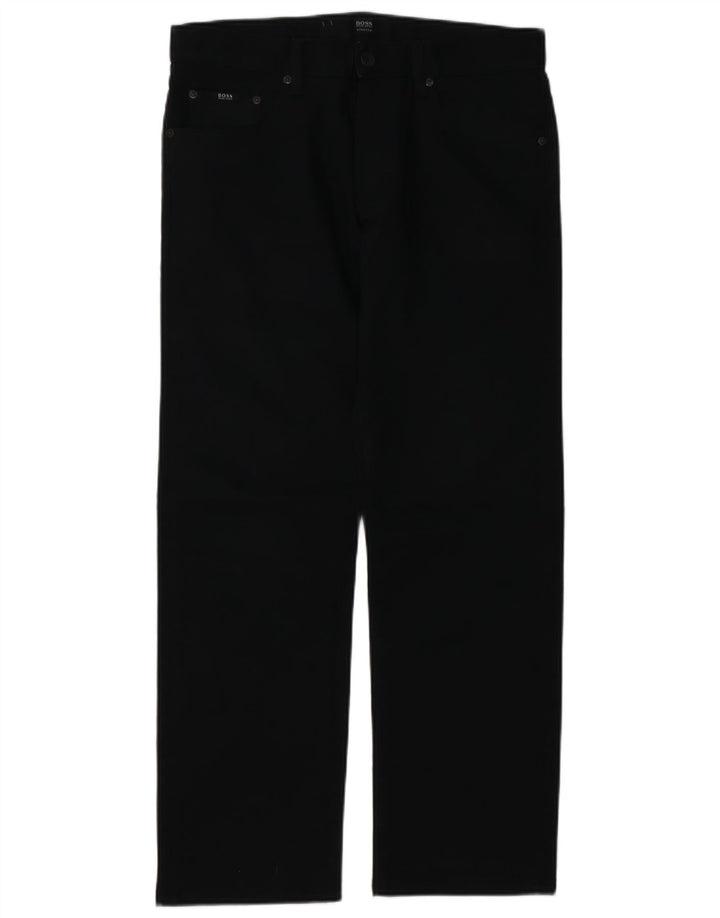 Ανδρικό τζιν HUGO BOSS ίσιο W33 L29 Μαύρο βαμβακερό