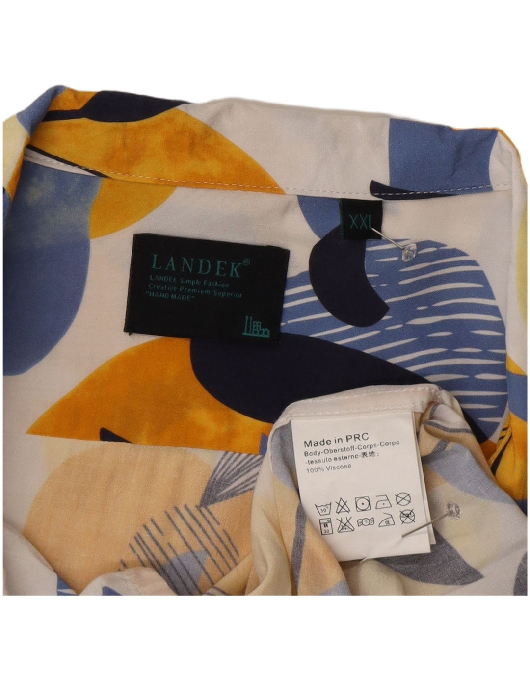 Vintage Ανδρικό κοντομάνικο πουκάμισο 2XL Πολύχρωμο Floral Viscose