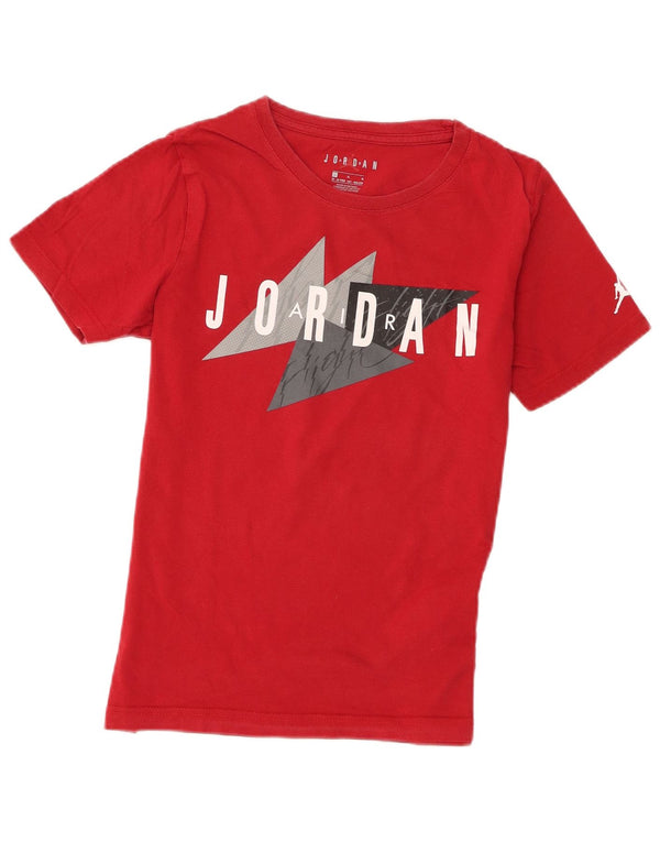Jordan Boys Graphic T-Shirt Top 12-13 ετών μεγάλο κόκκινο βαμβακερό
