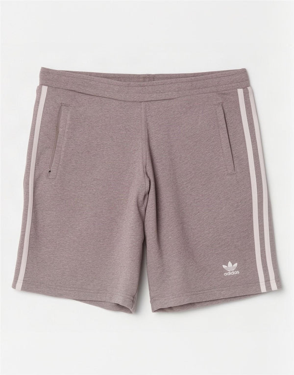 Ανδρικό αθλητικό σορτς Adidas από μεσαίο γκρι βαμβακερό