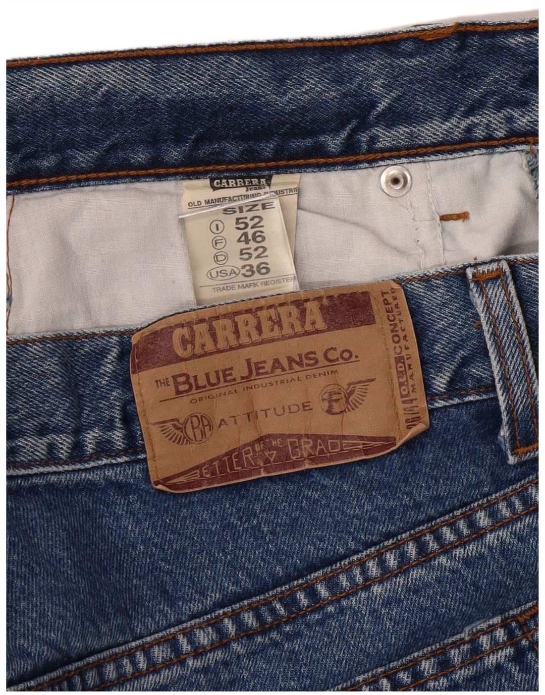 CARRERA Mens Straight Jeans W36 L32 Blue Cotton