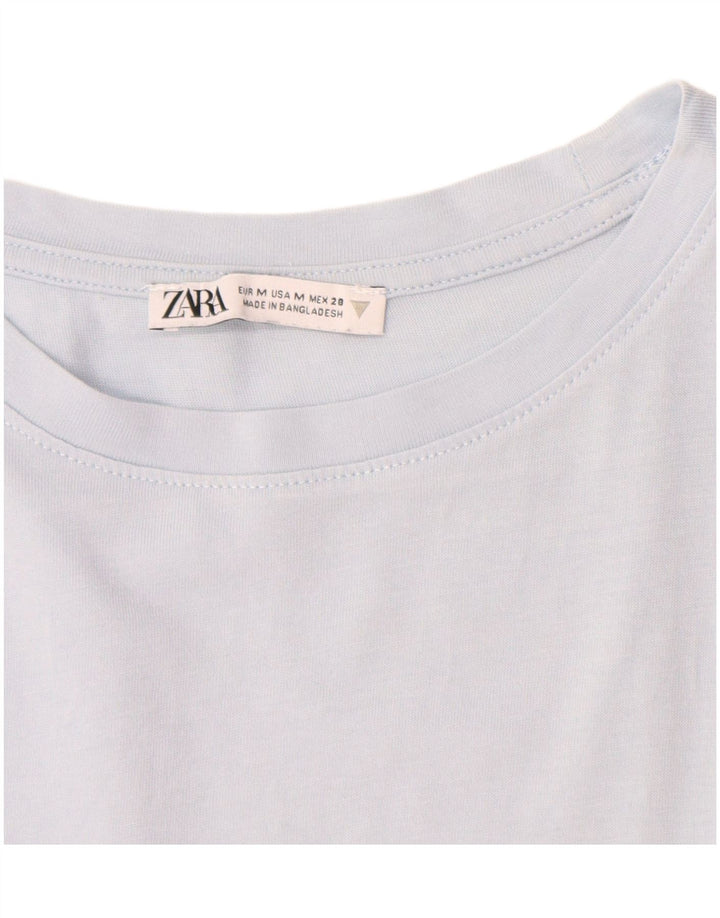 Zara Γυναικείο T-Shirt Top UK 14 Medium Blue