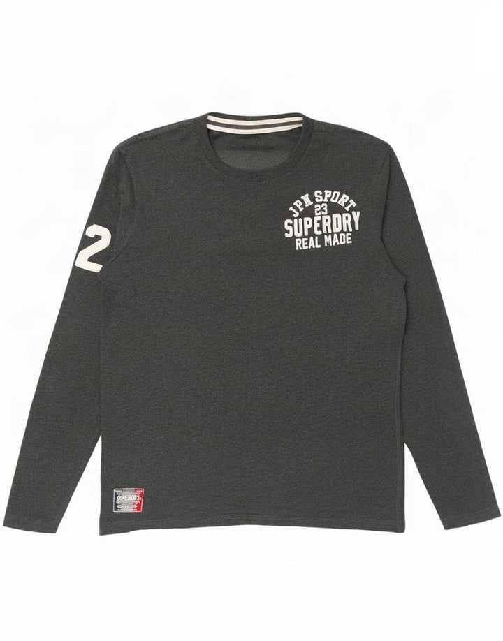 Superdry Ανδρικό γραφικό τοπ μακρυμάνικο 2XL γκρι βαμβακερό