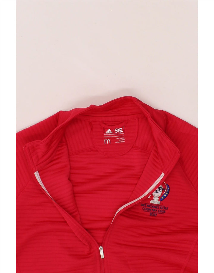 ADIDAS Womens Graphic Tracksuit Top Jacket UK 14 Medium Red Striped Vintage Adidas and Second-Hand Adidas from Messina Hembry 