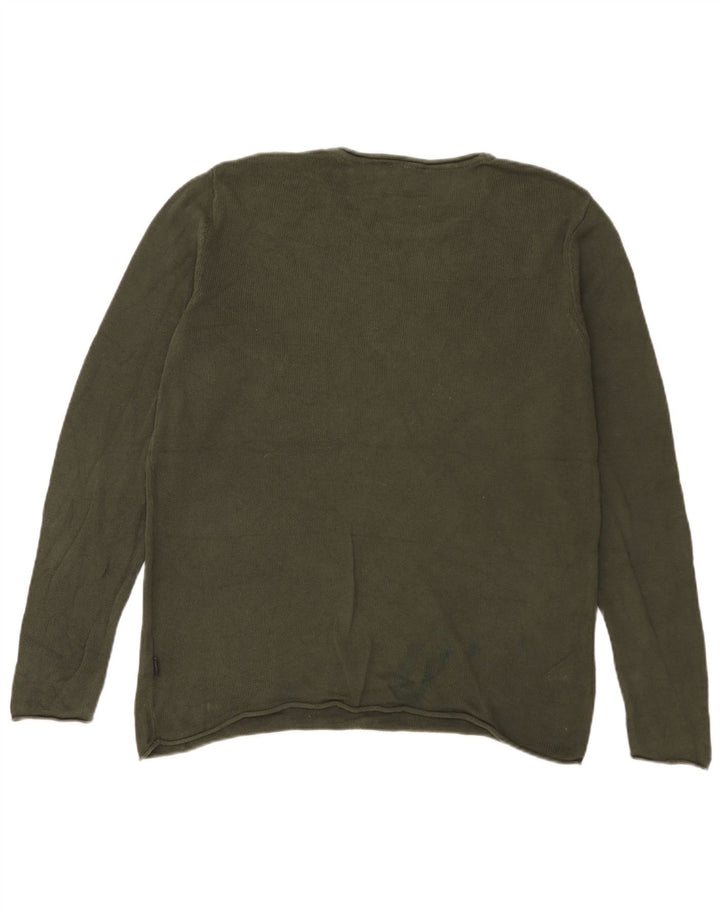 Jack & Jones Ανδρικό πουλόβερ με λαιμόκοψη, μεγάλο πράσινο