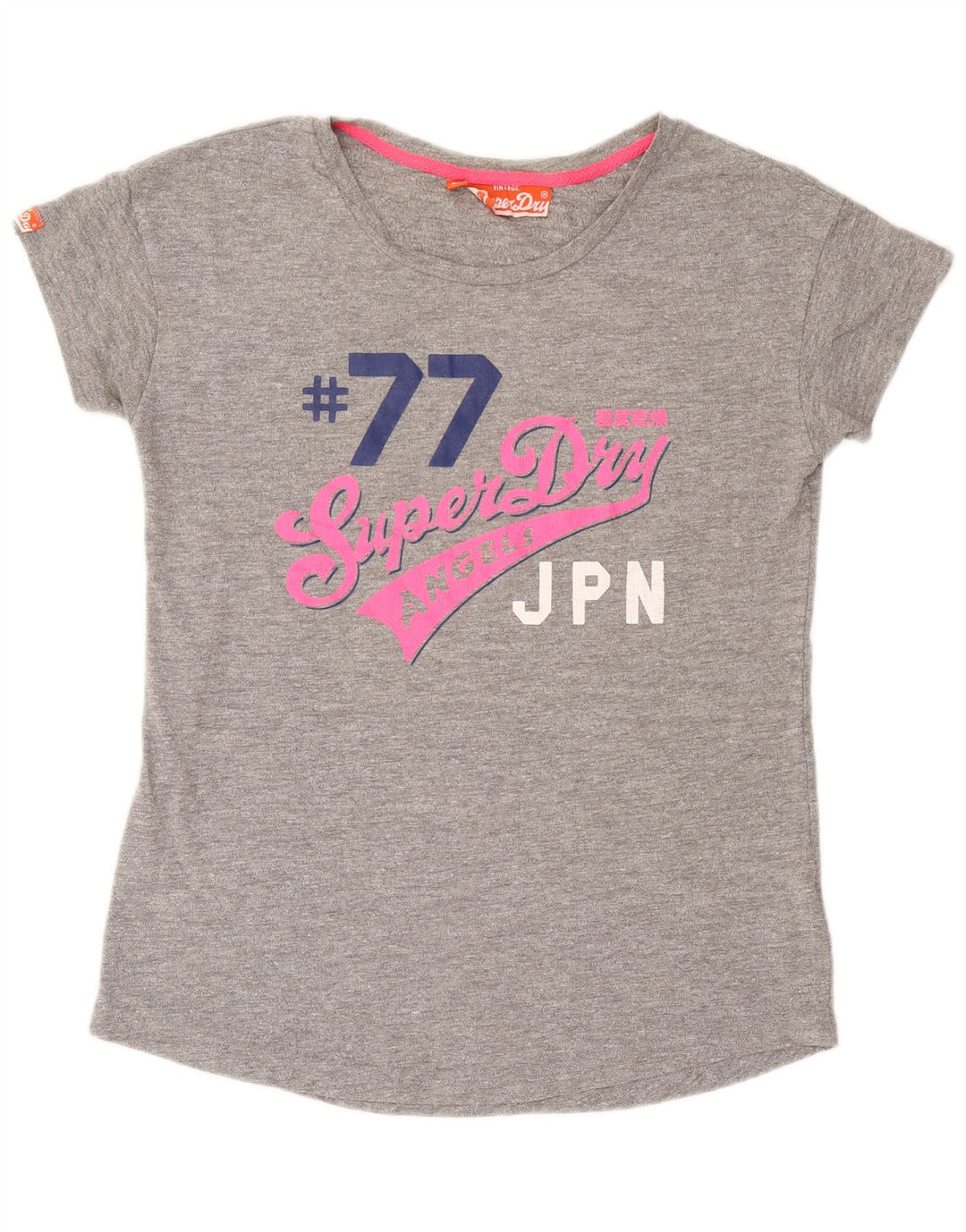Γυναικείο γραφικό μπλουζάκι Superdry Top UK 14 Large Grey Cotton