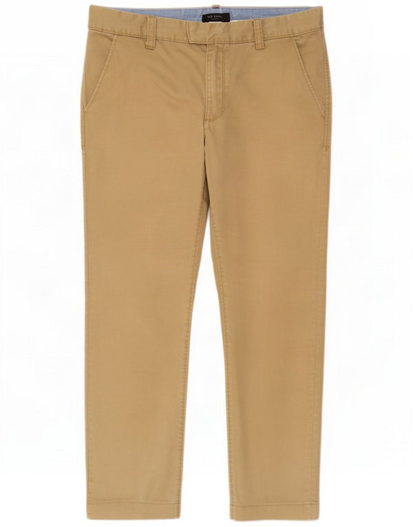 Ted Baker Mens Straight Chino Trousers W32 L27 Khaki