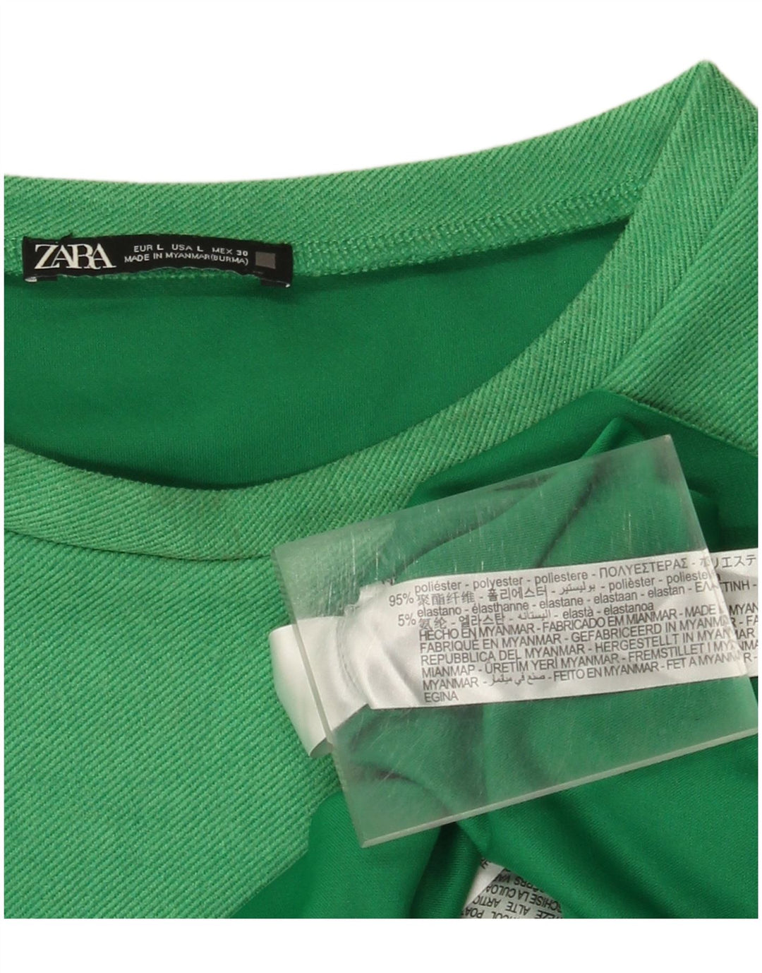 Zara Γυναικείο φόρεμα με θήκη UK 16 Large Green Polyester
