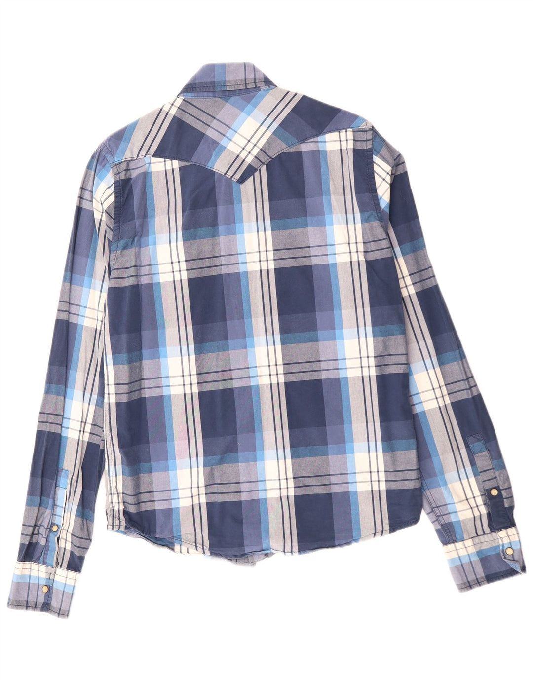 Ανδρικό πουκάμισο HOLLISTER Large Navy Blue καρό βαμβακερό