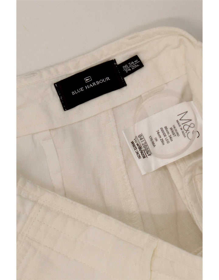 Marks & Spencer Ανδρικό Παντελόνι Chino Straight Blue Harbour W34 L29 Λευκό