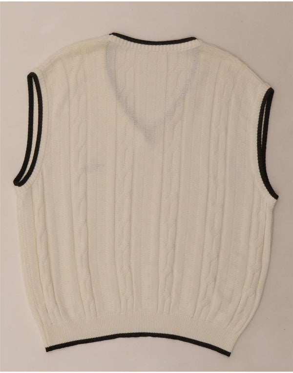 VINTAGE Mens Vest Tank Top XL White