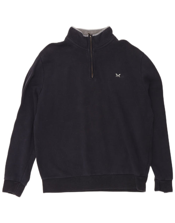 Ανδρικό φούτερ με φερμουάρ Crew Clothing Jumper XL Navy Blue Cotton