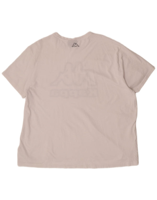 Ανδρικό γραφικό T-Shirt Kappa Top 4XL Λευκό βαμβακερό