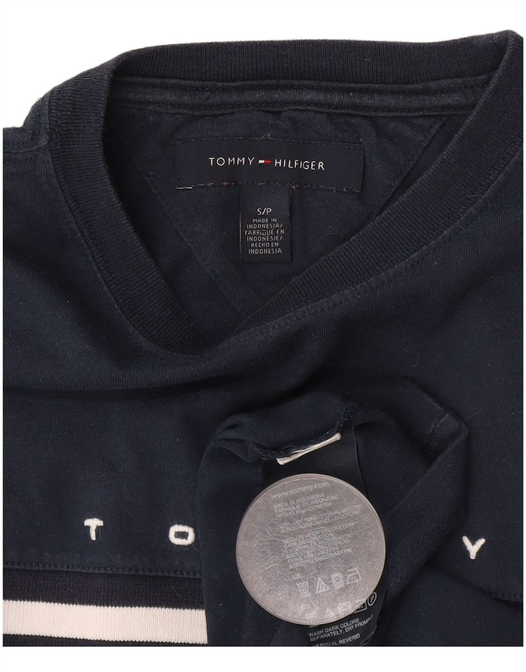 Γυναικείο γραφικό μπλουζάκι Tommy Hilfiger Top 10 Small Navy Blue