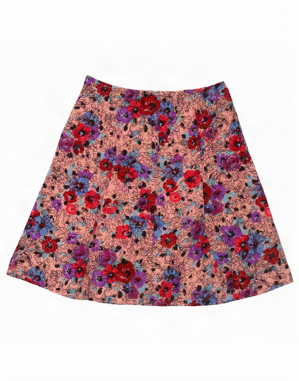 Vintage Γυναικεία Φούστα A-Line IT 40 Small W27 Pink Floral