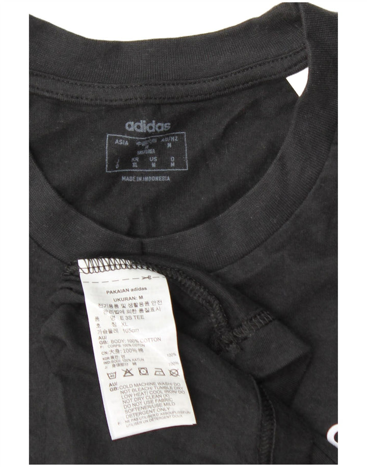 ADIDAS Mens T-Shirt Top Medium Black Cotton