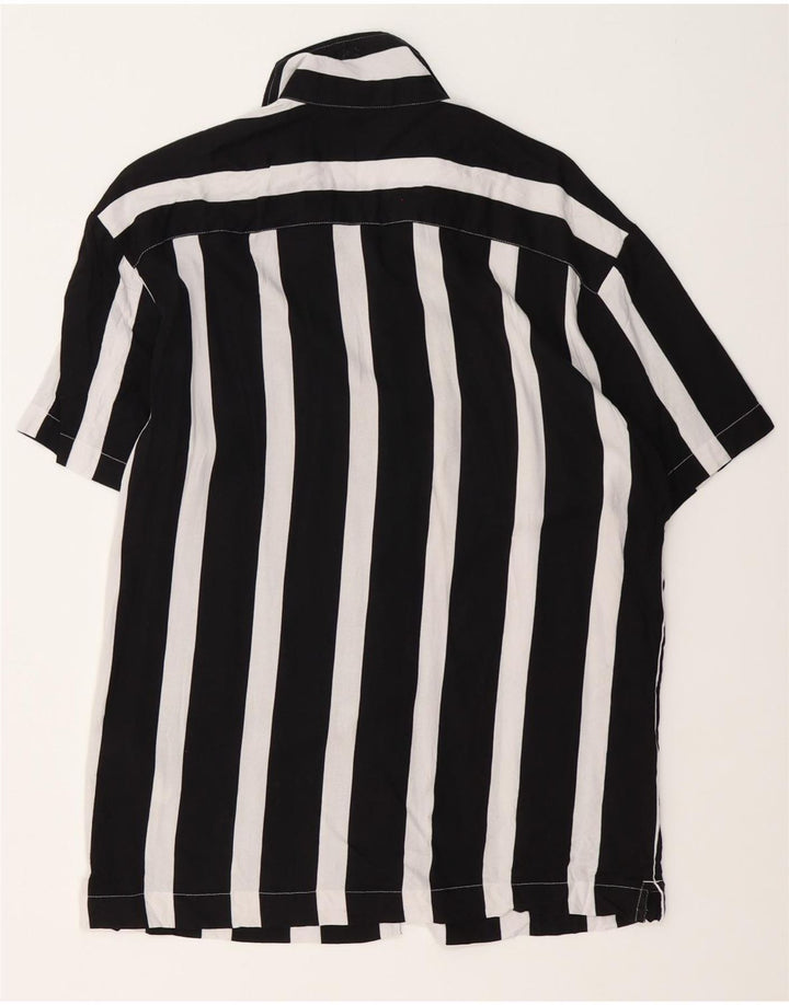 Jack & Jones Ανδρικό κοντομάνικο πουκάμισο μεσαίο μαύρο ριγέ βισκόζη