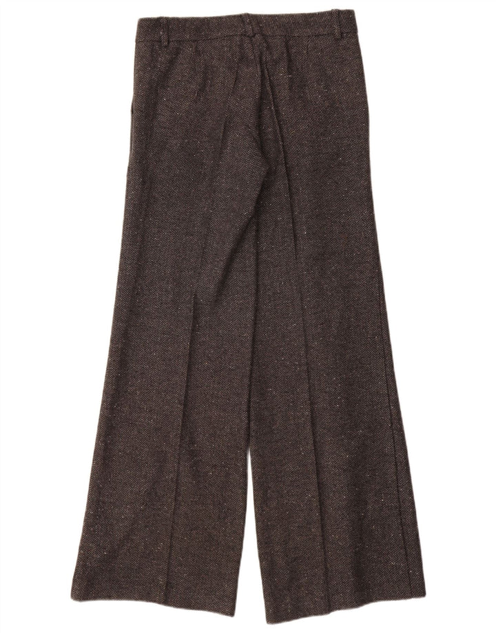 VINTAGE Γυναικείο Casual Παντελόνι IT 40 Small W28 L32 Grey Ψαροκόκκαλο