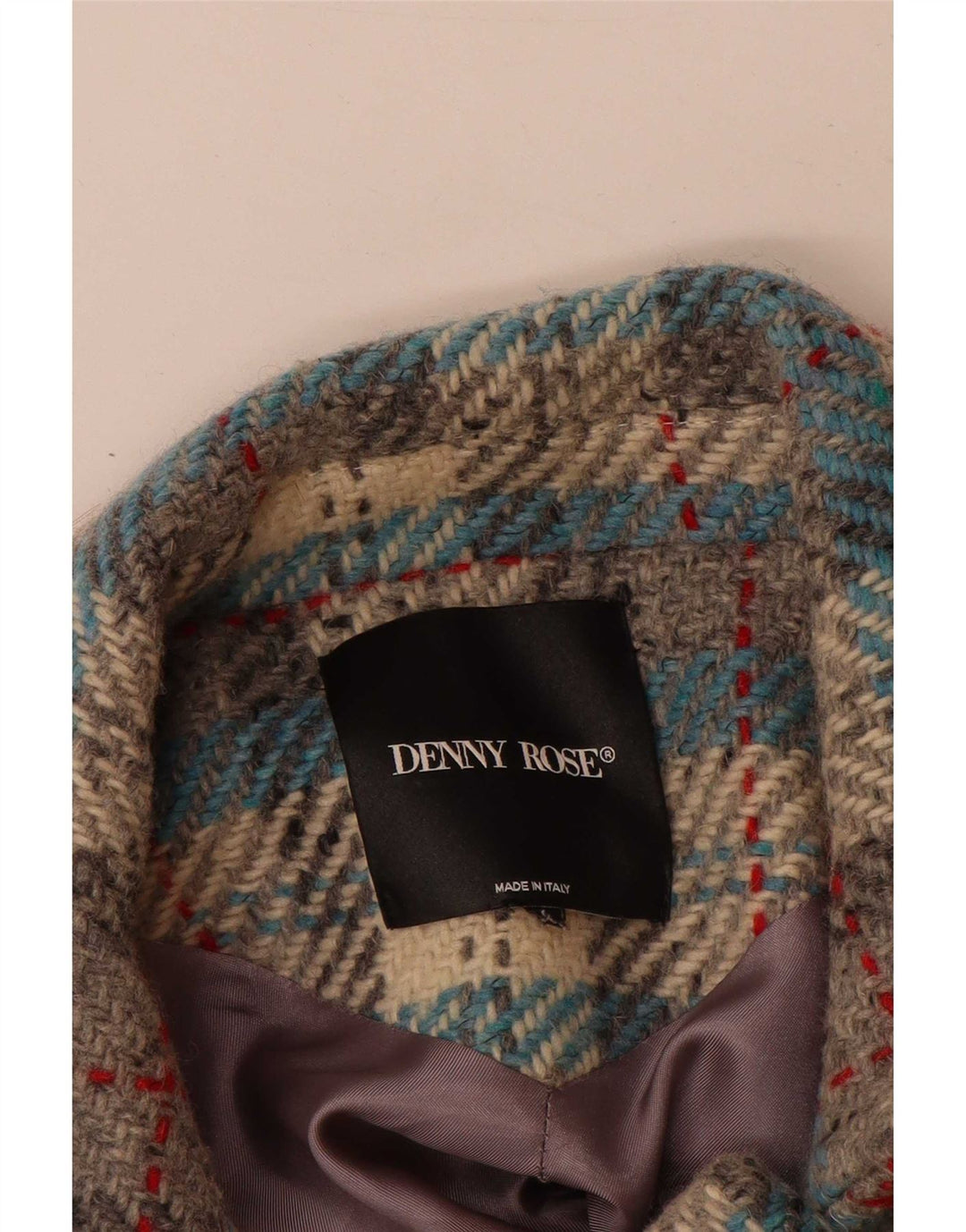 Denny Rose Γυναικείο παλτό με διπλό στήθος UK 8 Μικρό πολύχρωμο τσεκ