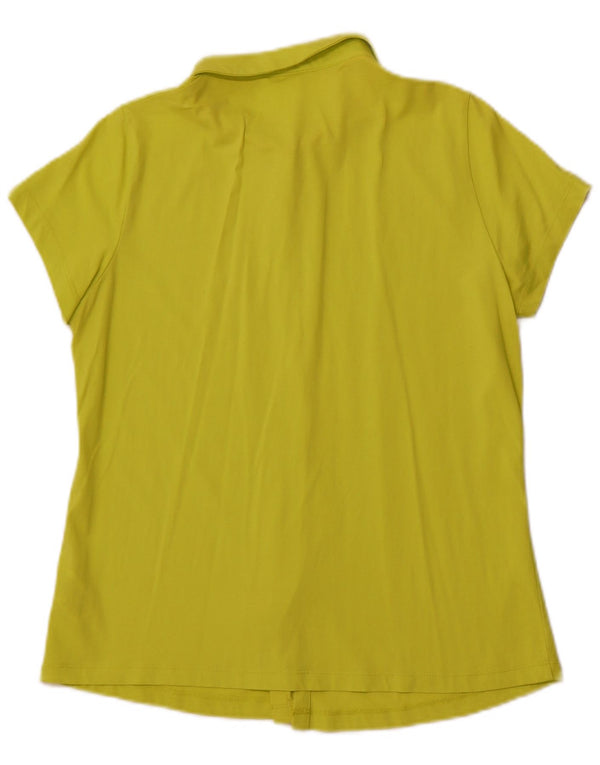 WHITE STUFF Γυναικείο κοντομάνικο πουκάμισο μπλούζα UK 14 Μεσαίο πράσινο βαμβακερό