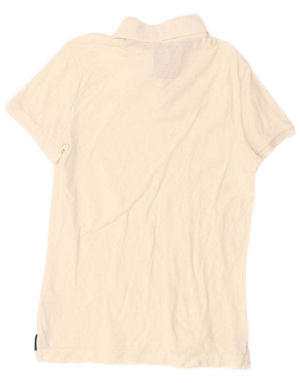 Abercrombie & Fitch Ανδρικό Μυϊκό Πόλο Μπλουζάκι Βαμβακερό σε λευκό χρώμα