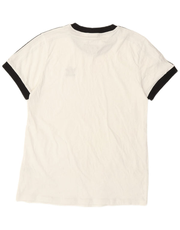 Adidas Γυναικείο T-Shirt Top UK 8 Small White Βαμβακερό