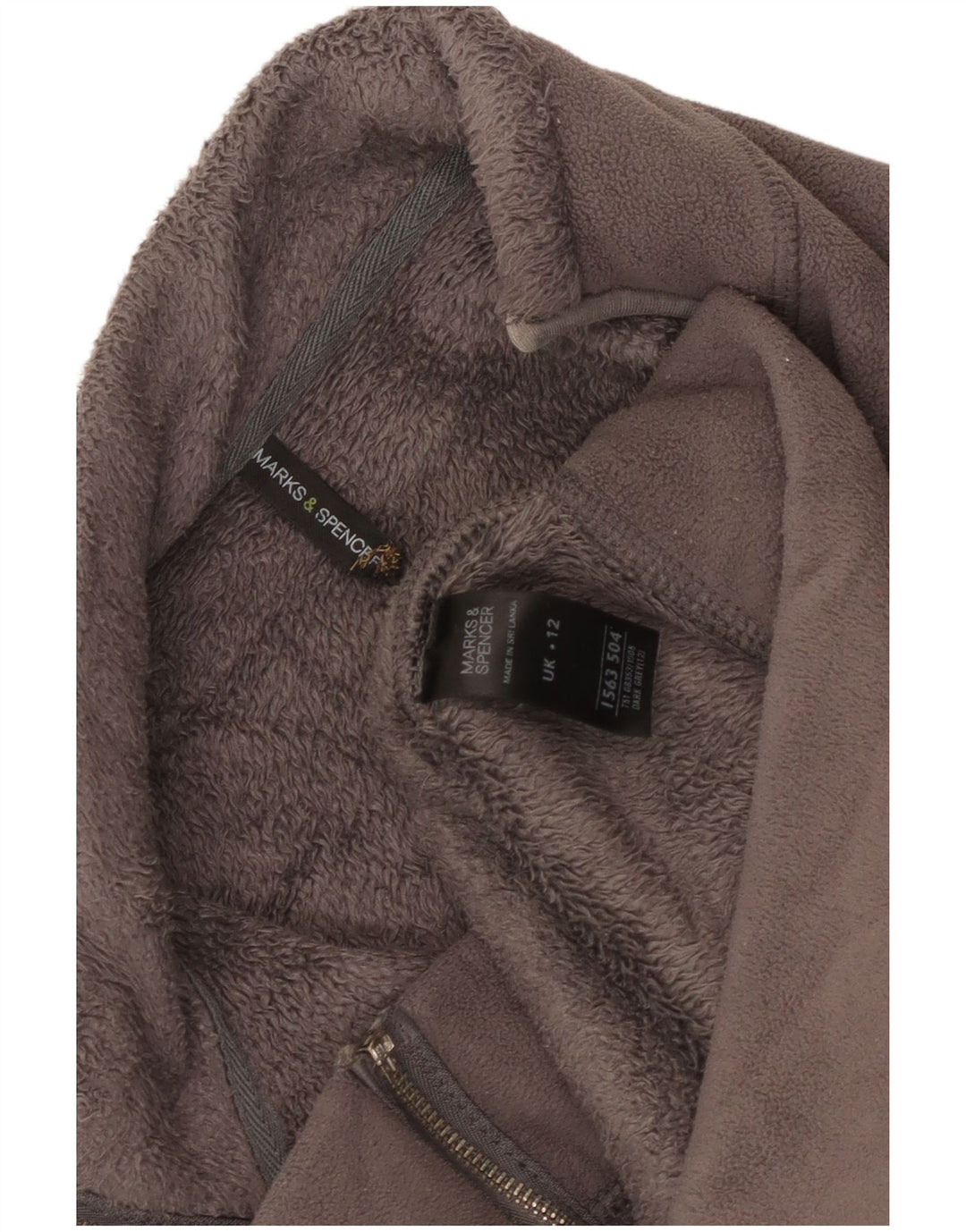Marks & Spencer Γυναικείο Fleece Jacket UK 12 Medium Grey Polyester