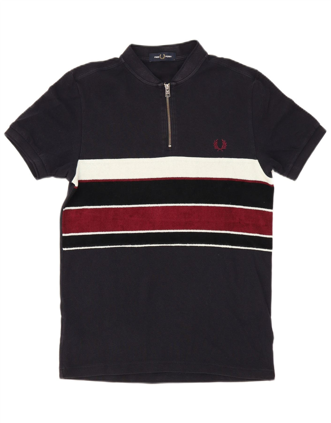 Fred Perry Ανδρικό πουκάμισο Polo Μικρό μπλε Navy Colourblock βαμβακερό