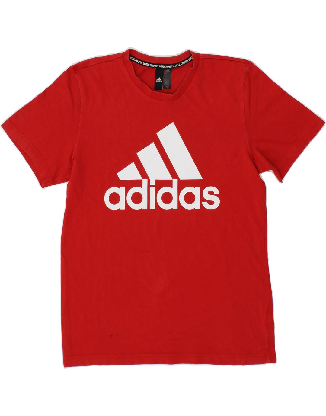 ADIDAS Mens Graphic T-Shirt Top Medium Red Cotton Vintage Adidas and Second-Hand Adidas from Messina Hembry 