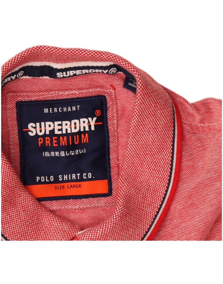 Ανδρικό πουκάμισο πόλο Superdry, μεγάλο κόκκινο βαμβακερό