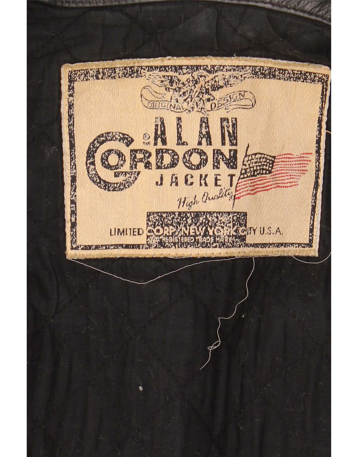 Alan Gordon Ανδρικό Δερμάτινο Μπουφάν UK 38 Medium Μαύρο