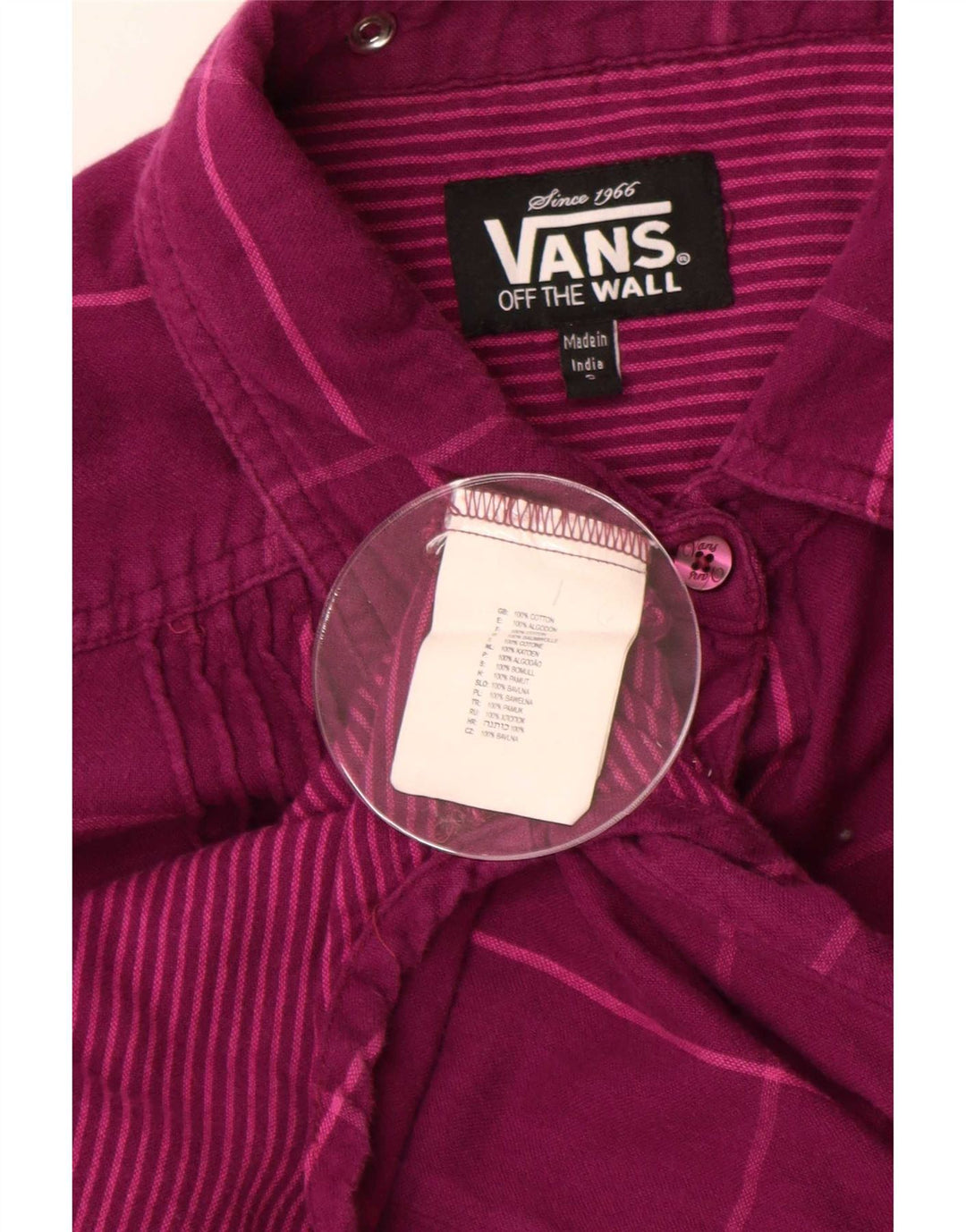 Vans γυναικείο πουκάμισο UK 10 Small Purple Check Cotton