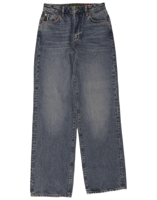 Superdry γυναικείο ψηλόμεσο τζιν φαρδύ πόδι W28 L32 Μπλε βαμβακερό