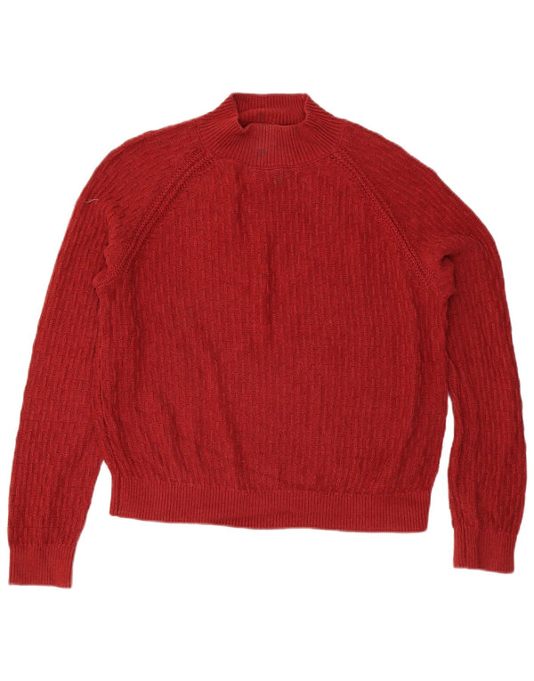 Γυναικείο πουλόβερ με λαιμό χελώνα με χελώνα με χοντρό πρόσωπο 12 μεσαίο κόκκινο