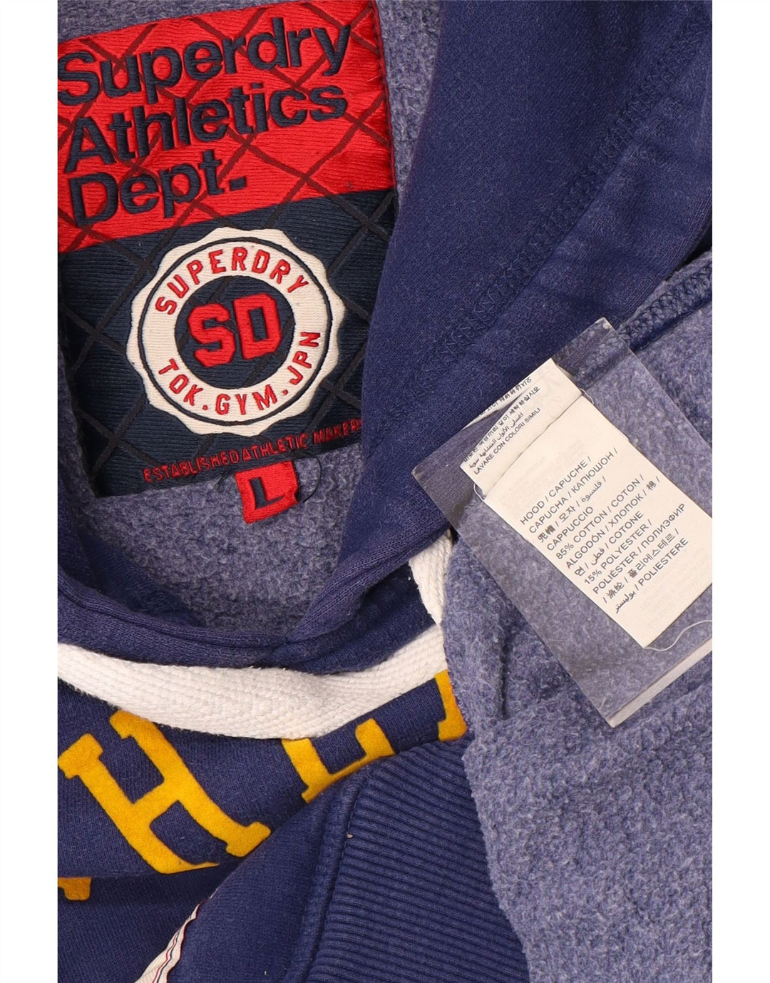 Ανδρικό γραφικό κουκούλα SUPERDRY Μπλε βαμβακερό