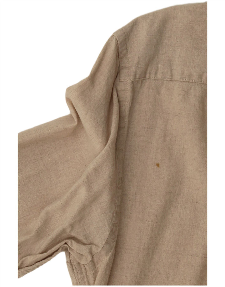 Ανδρικό πουκάμισο Zara Slim Fit Medium Beige Λινό