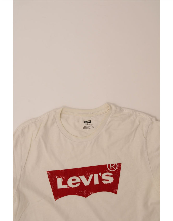 LEVI'S Mens Graphic T-Shirt Top Medium White Cotton Vintage Levi's and Second-Hand Levi's from Messina Hembry 