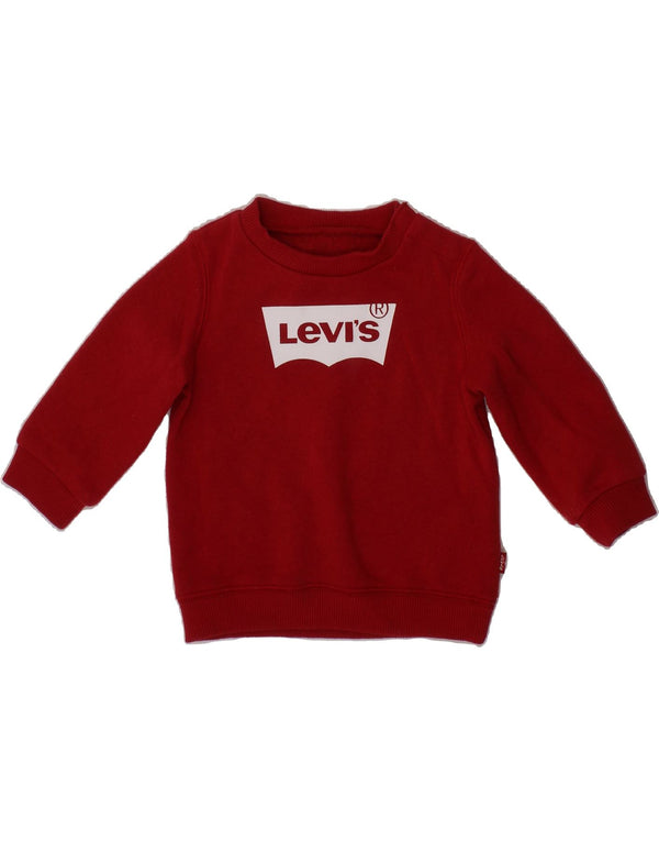 LEVI'S Baby Boys Graphic Sweatshirt Jumper 6-9 Months Red Cotton