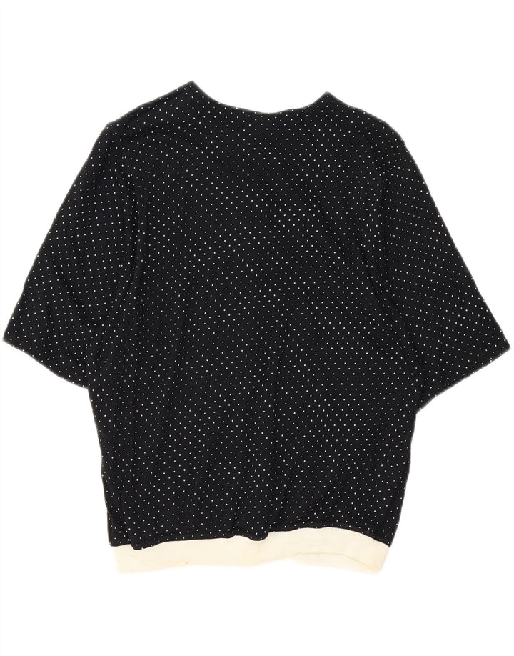 BENETTON Womens Blouse Top UK 10 Small Black Polka Dot Vintage Benetton and Second-Hand Benetton from Messina Hembry 
