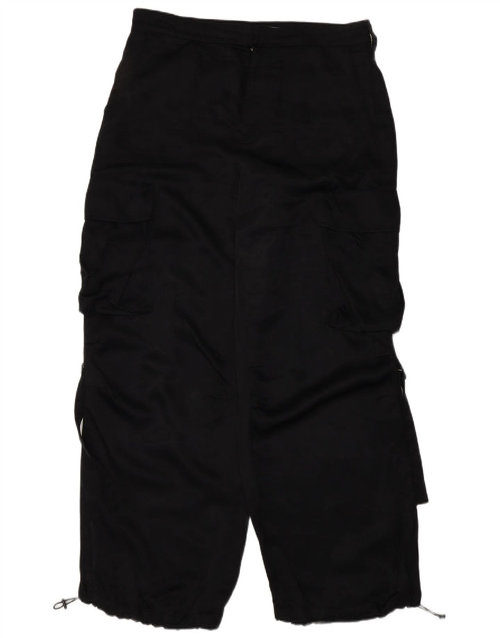 ZARA Womens Joggers Cargo Trousers Large W34 L32 Black Viscose