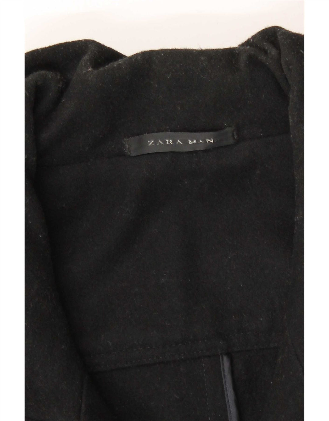 Zara Ανδρικό Πανωφόρι UK 36 Small Black Wool