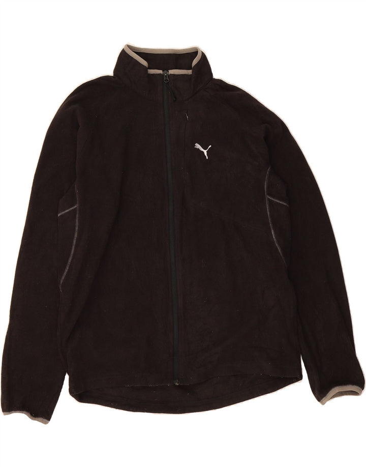 PUMA Mens Fleece Jacket UK 40 Large Black Polyester Vintage Puma and Second-Hand Puma from Messina Hembry 