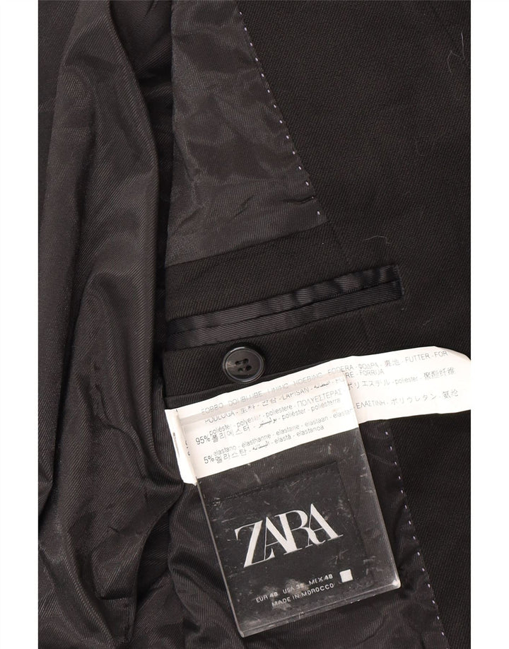 ZARA Ανδρικό σακάκι σακάκι με 1 κουμπί EU 48 Μεσαίο μαύρο πολυεστέρα