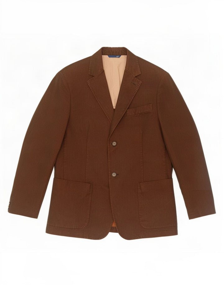 Trussardi Ανδρικό Μπουφάν Blazer 2 Κουμπιών IT 50 Μεγάλο Καφέ Βαμβακερό